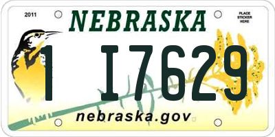 NE license plate 1I7629