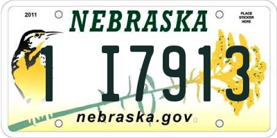 NE license plate 1I7913