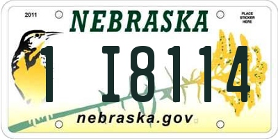 NE license plate 1I8114