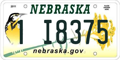 NE license plate 1I8375