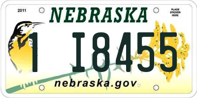 NE license plate 1I8455