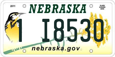 NE license plate 1I8530
