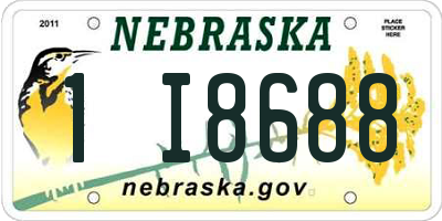 NE license plate 1I8688