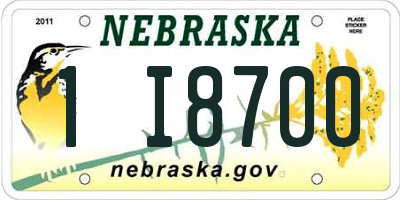NE license plate 1I8700