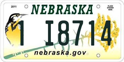 NE license plate 1I8714