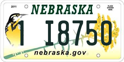 NE license plate 1I8750