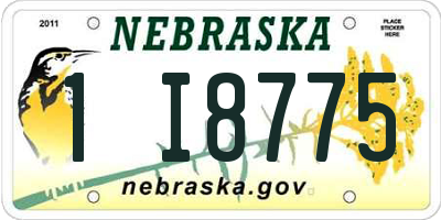 NE license plate 1I8775