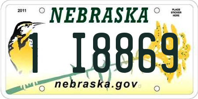 NE license plate 1I8869