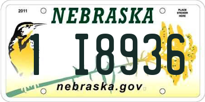 NE license plate 1I8936