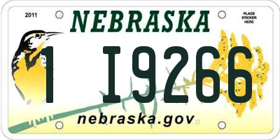 NE license plate 1I9266