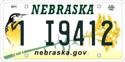 NE license plate 1I9412
