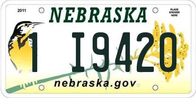 NE license plate 1I9420