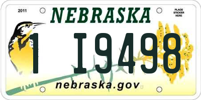 NE license plate 1I9498