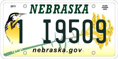 NE license plate 1I9509