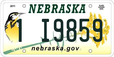 NE license plate 1I9859