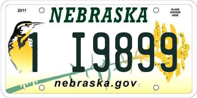 NE license plate 1I9899