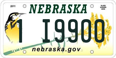 NE license plate 1I9900
