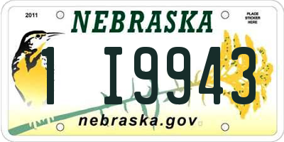 NE license plate 1I9943