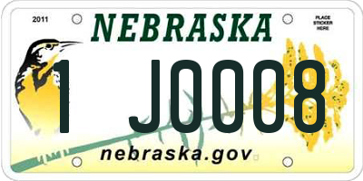 NE license plate 1J0008