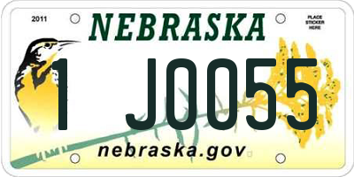 NE license plate 1J0055