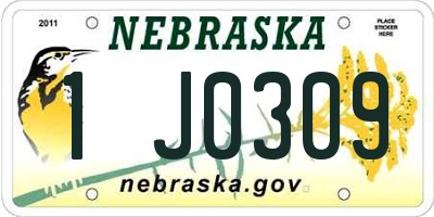 NE license plate 1J0309