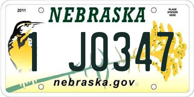 NE license plate 1J0347