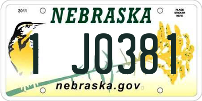 NE license plate 1J0381