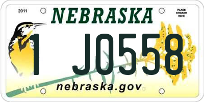 NE license plate 1J0558
