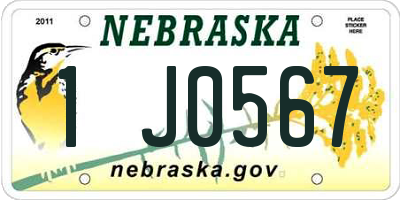 NE license plate 1J0567