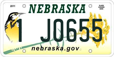 NE license plate 1J0655