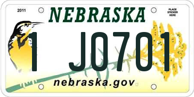 NE license plate 1J0701