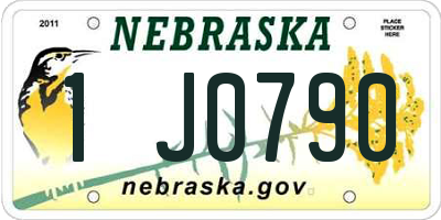 NE license plate 1J0790