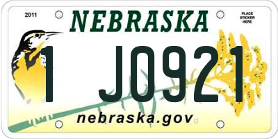 NE license plate 1J0921