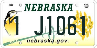 NE license plate 1J1061