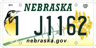 NE license plate 1J1162
