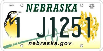 NE license plate 1J1251