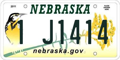 NE license plate 1J1414