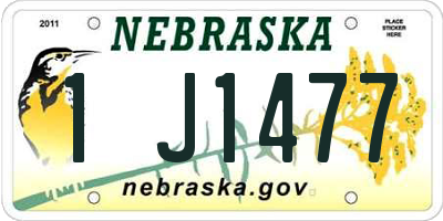 NE license plate 1J1477