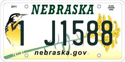 NE license plate 1J1588