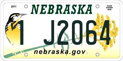 NE license plate 1J2064