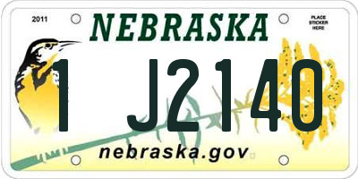 NE license plate 1J2140