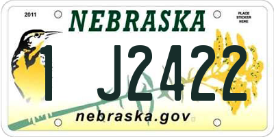 NE license plate 1J2422