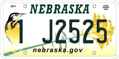 NE license plate 1J2525