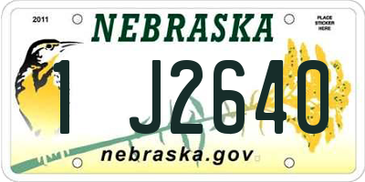 NE license plate 1J2640