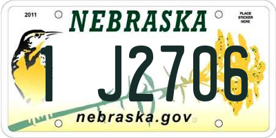 NE license plate 1J2706