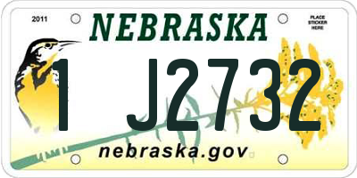 NE license plate 1J2732