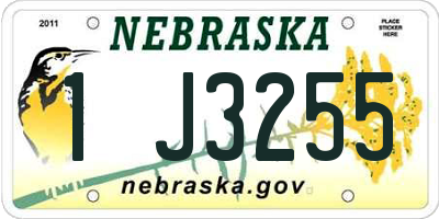 NE license plate 1J3255