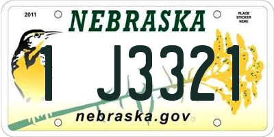 NE license plate 1J3321