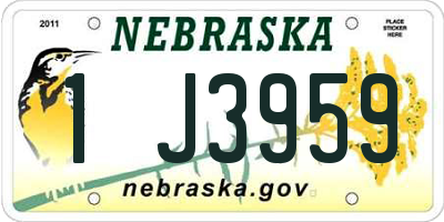 NE license plate 1J3959