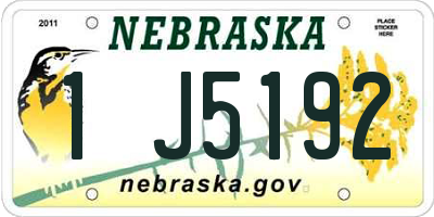 NE license plate 1J5192